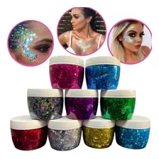 Glitter Gel Party Brillantina Escamas Rostro Cuerpo Cabello