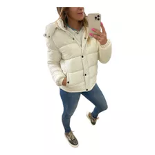 Campera Puffer Corderito Marron Negra Crema The Big Shop