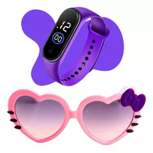 Relógio Infantil Digital Silicone + Óculos Sol Meninas Top