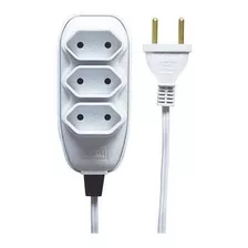 Extensão Elétrica 3 Metros Bivolt Cor Branco 2p+t