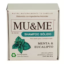  Shampoo Solido Mu&me Menta & Eucalipto Control Caspa 60gr