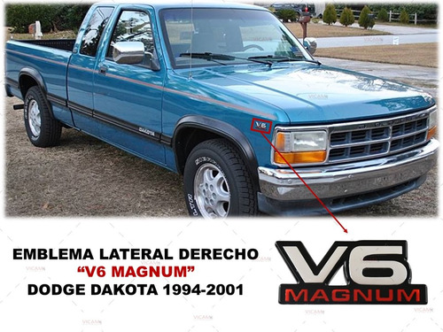 Emblema Compatible Con Dakota V6 Magnum 1994-2001 Derecho Foto 3