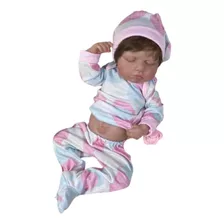 Bebê Reborn Menina Pode Dar Banho Silicone Olhos Fechados Bb