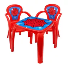 Mesa Mesinha Infantil Com 2 Cadeiras Aranha Menino 