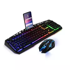 Kit Mouse Y Teclado Gamer Luz Led Español Windows Redlemon