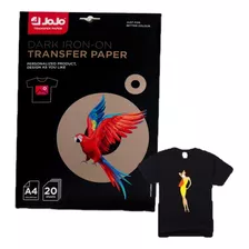 20 Folhas Papel Transfer Dark Bright P/tecido Escuro A4 Jojo Cor Branco