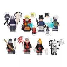  Kit C/8 Naruto Mini Bonecos Blocos De Montar Hokage Uzumaki