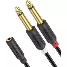 Cable Conexion Audio Trs 1/8 Hembra A 2 Ts 1/4 Macho |2...