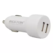 Cargador Universal Carro X 2 Puertos Usb 2.4a, Beston M6009 Color Blanco