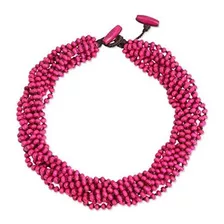 Novica Rosa Brillante Hecho A Mano Multistrand Con Cuentas D