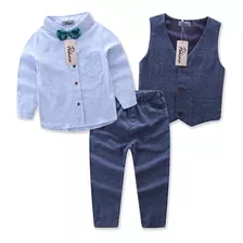 Terno Conjunto Infantil Camisa +gravata+calça+colete Casamen