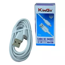 20 Cabo Dados Carga Kingo V8 2m 2.1a Atacado Cor Branco