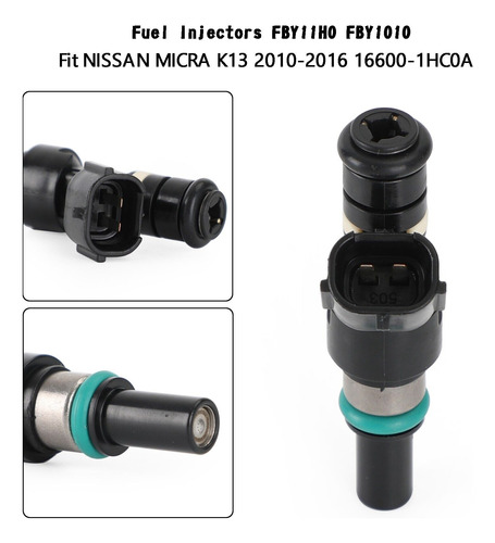 4 Inyectores De Combustible Para Nissan Micra K13 2010-16 Foto 3