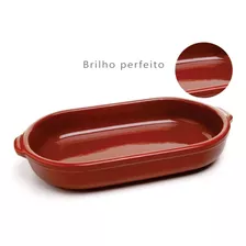 Kit 3 Assadeiras Oval Barro 500ml Porção 2 Pessoas - Top Cor Marrom