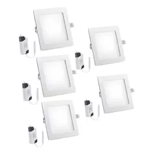 Pack X5 Focos Plafon Led Embutidos Cuadrado Techo 24w 2871