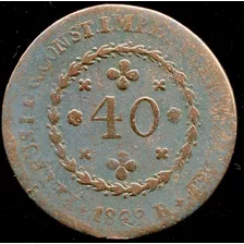 Moeda Brasil Império 40 Réis Cobre 1829r Frete Grátis L.1205