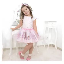 Vestido Infantil Lol Surprise Com Tule Rosa Sobre A Saia