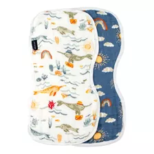 Bebe Au Lait Classic Muslin Baby Burp Cloth Set - Narwhal Y 