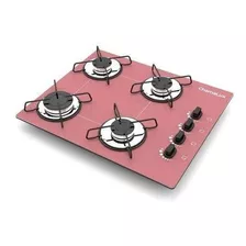 Fogão Cooktop Gás Chamalux 4 Bocas Rosa 127v/220v