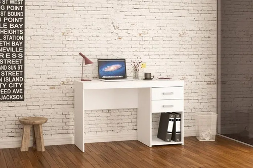 Mesa Com Gaveta Malta Branca Politorno Branco