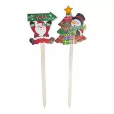 X2 Estaca Para Jardín Navidad 70 Cm Adorno Navideño Surtido