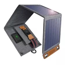 Cargador Portatil Con Paneles Solares Dos Salidas 14w Color Azul