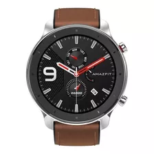 Smartwatch Amazfit Fashion Gtr 1.39 Caja 47mm De Acero Inoxidable Stainless Steel, Malla Brown De Cuero Y Bisel De Cerámica A1902