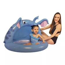 Pileta Elefante Inflable Redonda Infantil Para Bebe Azul 