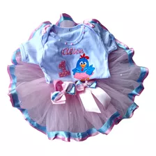 Vestido De Body E Tutu Da Galinha Pintadinha ( Kit 3 Peças )