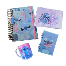 Stitch Kit Agenda +calendario + Anotador + Taza Cerámica