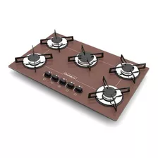 Fogão Cooktop 5 Bocas Ultra Chama Bivolt Cor Marrom 110v 220v (bivolt)