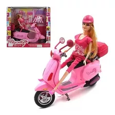 Boneca Com Moto Fashion Scooter Motocicleta Brinquedo 