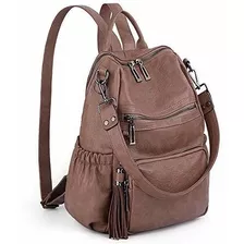 Uto Mujeres Mochila Bolso Pu Piel Convertible Mujer Mochila