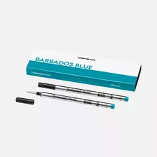 Refil Montblanc Rollerball Azul Barbados Barbados Blue Cx.2