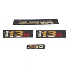 Kit De Placas Emblema Scania Linha 113h Bicudo Em Acrílico