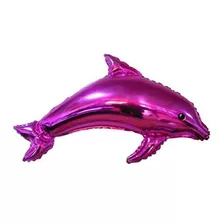 10 Balão Metalizado Fundo Do Mar Golfinho Rosa 72cm