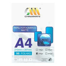 Papel Fotográfico A4 Matte Fosco 230g 50 Folhas