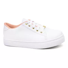 Tenis Feminino Star Casual Sapatenis Branco Leve Confortável