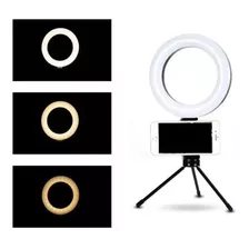 Kit 2 Ring Light 16cm/06 Polegadas+ Tripé De Mesa+ Suporte Cor Da Estrutura Preto Cor Da Luz Variedade 110v/220v