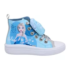 Zapatillas Con Caña Disney Frozen Elsa Celeste