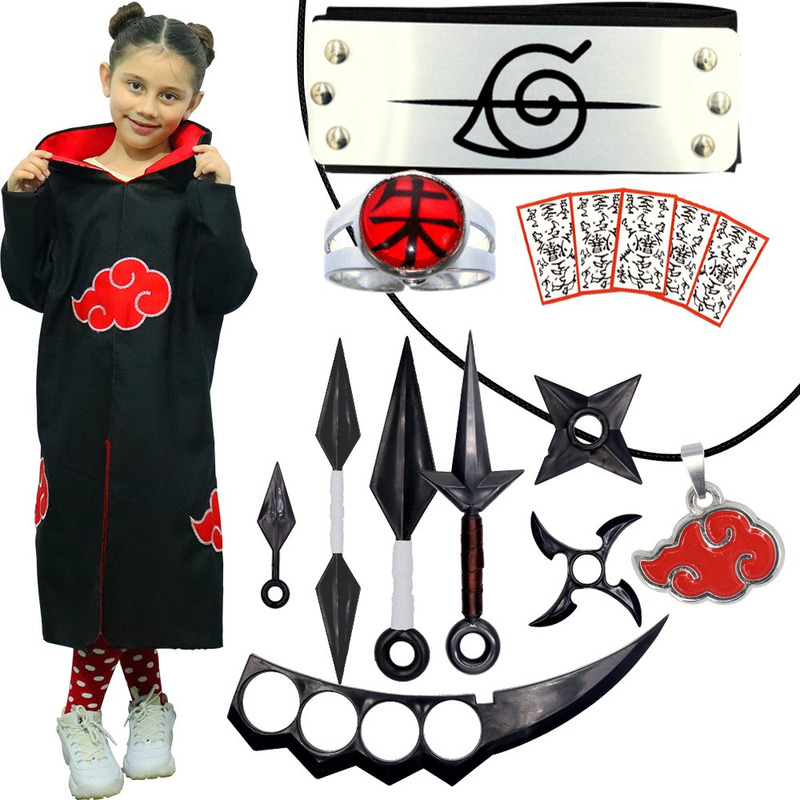 Kit Presente Kunais - Bandana Konoha, Colar Akatsuki & Tsunade