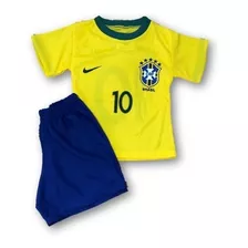 Conjunto Infantil Copa Catar 2022 Brasil Neymar Camisa 10 