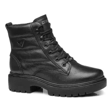 Bota Coturno Feminina Couro Tratorada Pegada - 282402