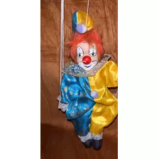 Juguete Payaso Antiguo Marioneta Cara Porcelana