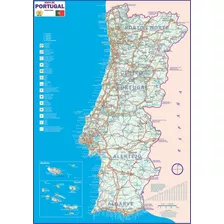 Mapa Portugal Rodoviário Turístico Poster Dobrado