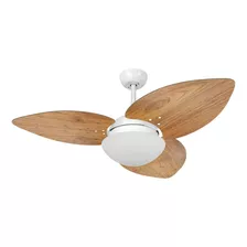 Ventilador De Teto Volare Branco Vidro Dunamis Freijó 110v