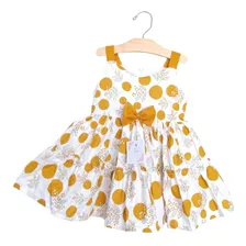 Vestidos Para Niñas Reff0022 Lunares Amarillos