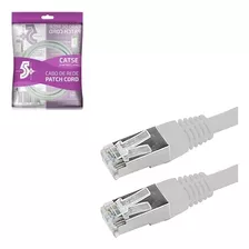 Kit 10 Und Cabo De Rede Patch Cord Cat5e Ftp 2m Branco Blind