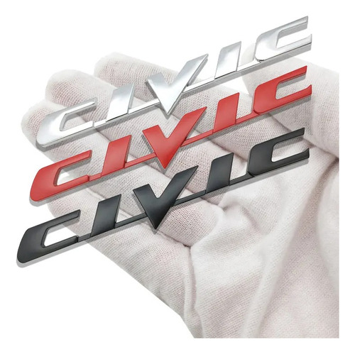 Emblema Civic Para Cajuela De Metal Cromado, Honda Foto 5