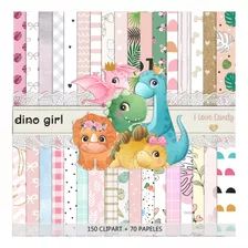 Kit Digital Papeles + Clipart Dinos Bebes Nena